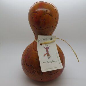 Primitif Handcrafted Gourd Shaker Rattle Folk Art
